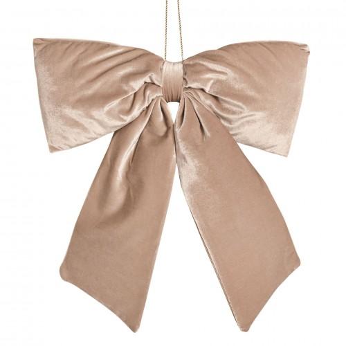 Velvet Bow Hanger 50 X 40cm Taupe