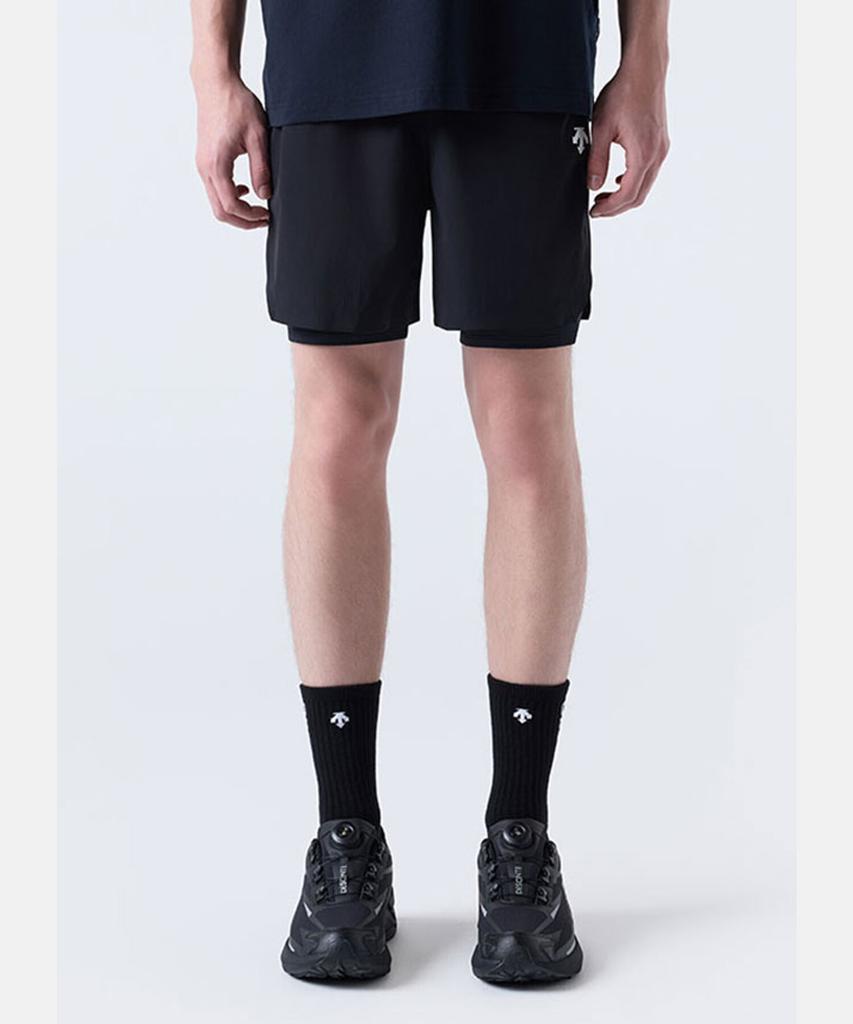 DESCENTE Training 6-Inch Leggings Attached Shorts Black (Sq321Thp81)
