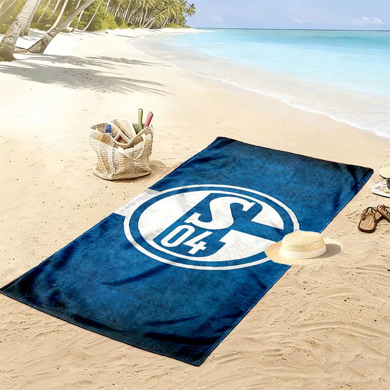 Asciugamano da Spiaggia Stampato FC Schalke 04, Asciugamano Grande Morbido ad Asciugatura Rapida per Spiaggia Campeggio Nuoto