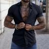 Einfaches Sommer Herren Freizeit Uni Kurzarmhemd Jugend Trend Sport Dünner Stil