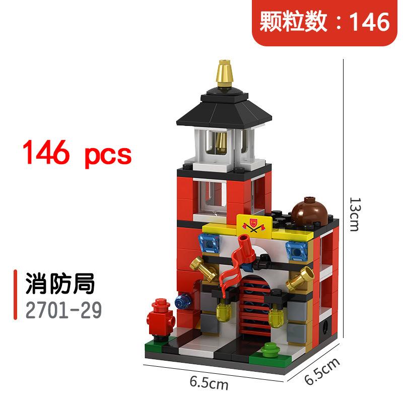 City Miniature Views Mini Street Coffee Shop Model Building Blocks Kits Bricks Kids Toys Girls Boys Flower Food Retail Store