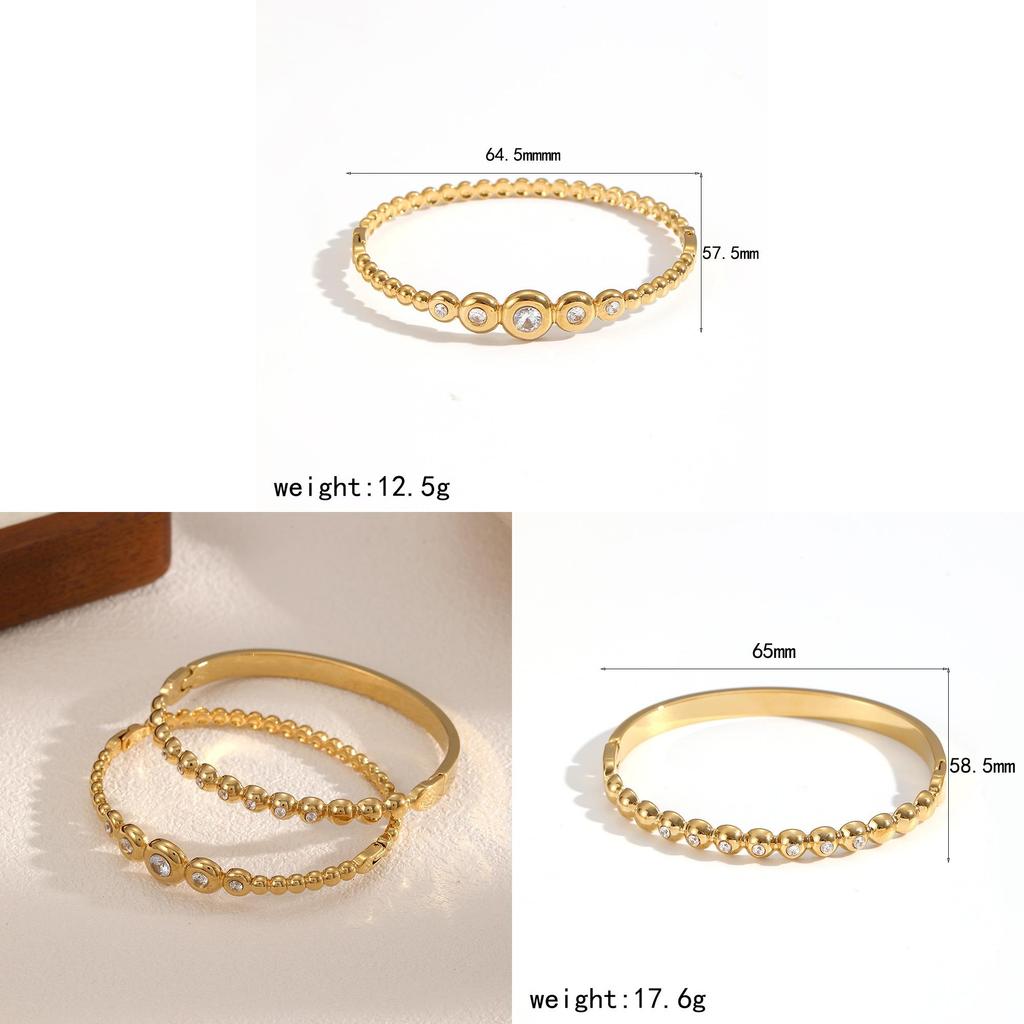 Stainless Steel Diamondinlaid Bracelet For Women With Geometric Design Stylish Summer Accessory