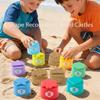 Hot Stacking Cups Fold Cup Early Education Sensory Puzzle Toy Learning While Playing Multi-Cognition Indoor Outdoor Water Play
