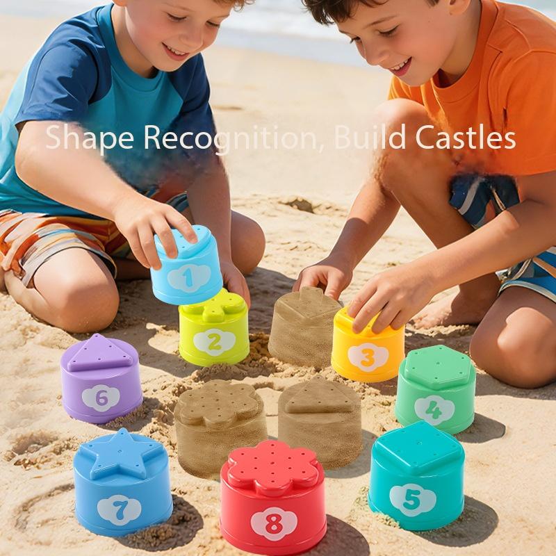 Hot Stacking Cups Fold Cup Early Education Sensory Puzzle Toy Learning While Playing Multi-Cognition Indoor Outdoor Water Play