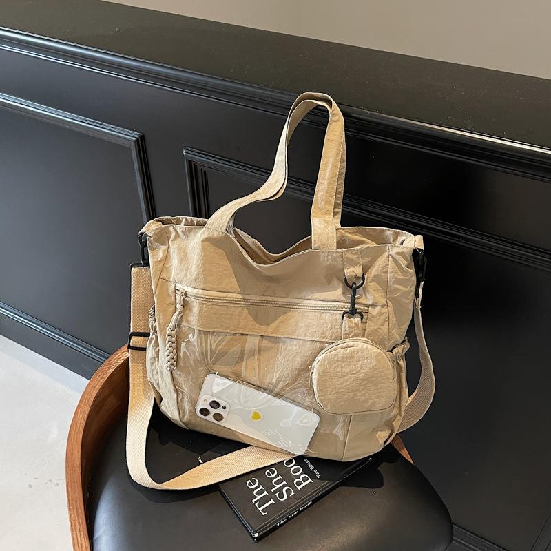 

Casual large bag for women2026New stylish versatile shoulder bag, large-capacity tote bag, suitable for classes and commuting, c хаки