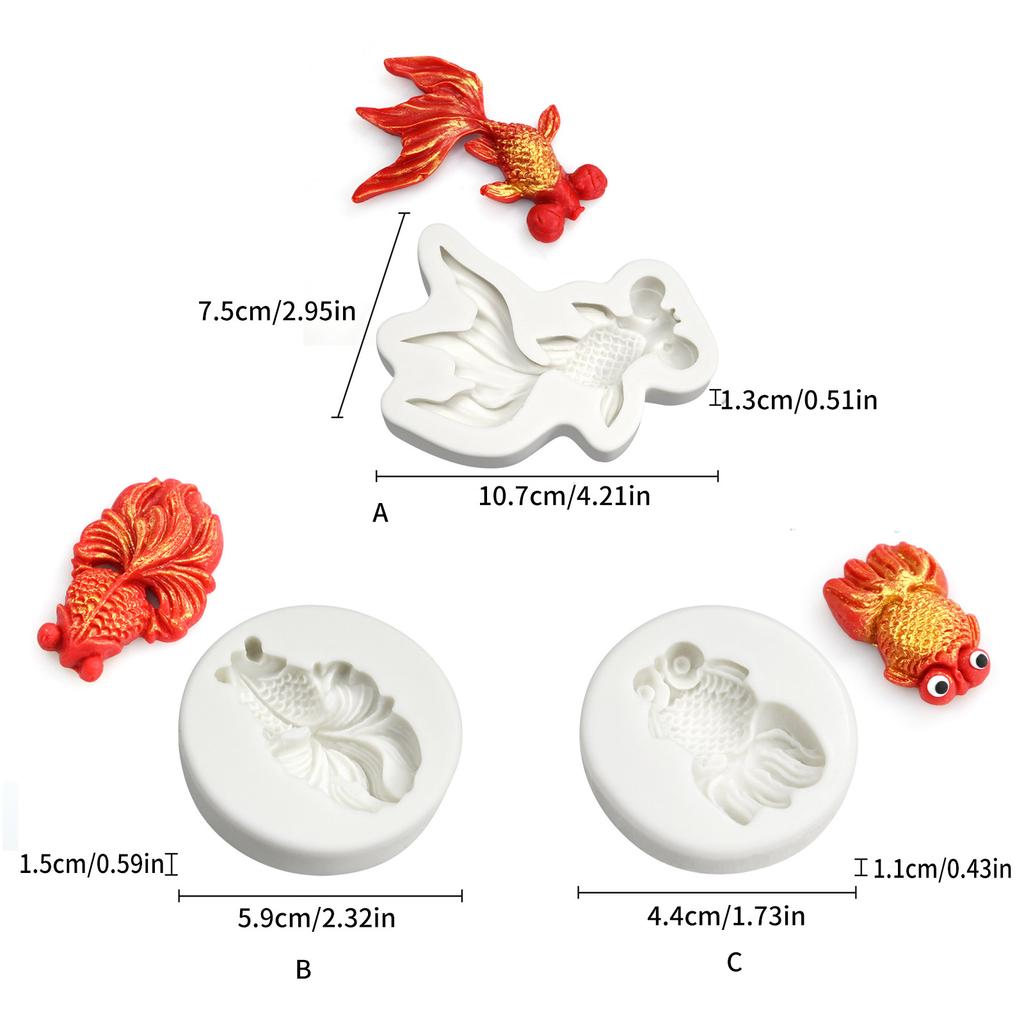 Cute Carp Fish Silicone Mold Fondant Chocolate Mould DIY Cake Decorating Mould Homes Kitchen Baking DIY Supplies