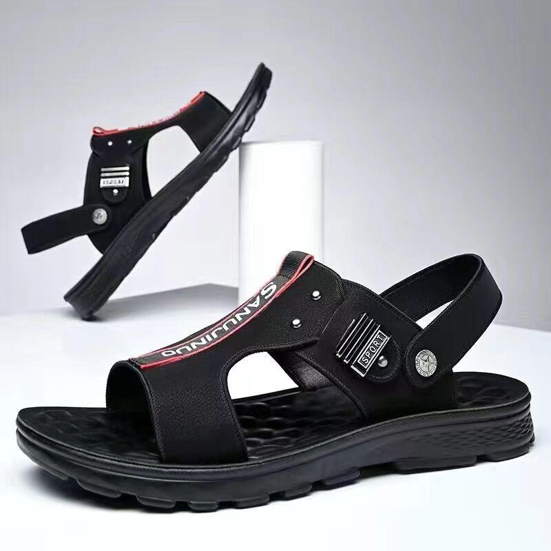 Fashion Summer Fashion Leather Flat Slip-on Outdoor Beach Men's Sandals Designer Soft Bottom Casual Driving Men Shoes Male Slippers