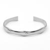 Stainless Steel Wheat Shaped Bracelet Geometric Hollow Open Bangle for Women Anniversary Gift Couples Adjustable Jewelry