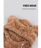 Korean-Style Plush Little Bear Hat with Ear Muffs and Integrated Scarf Mask for Winter Warmth