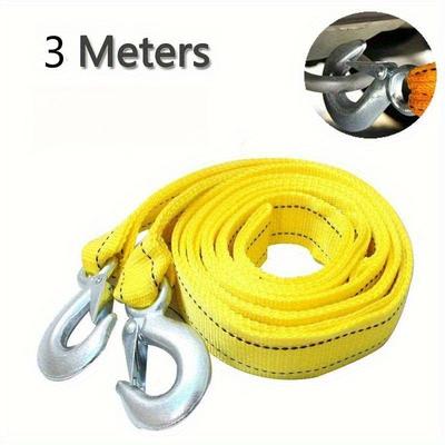 Cuerda de Remolque de Emergencia de Alta Resistencia (Con Ganchos Metálicos) - Resistencia a la tracción de 120.0 LB, Ideal para vehículos, camping y aventuras al aire libre, Remolque de vehículos