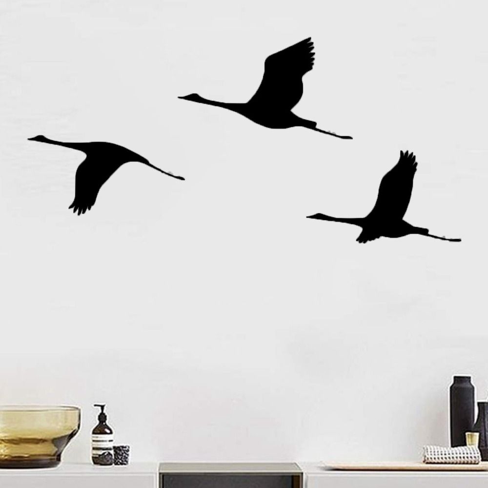 

3Pcs/set Unique Wild Goose Wall Pendant Black Metal Hanging Ornaments Wall Decor 3Pcs/set