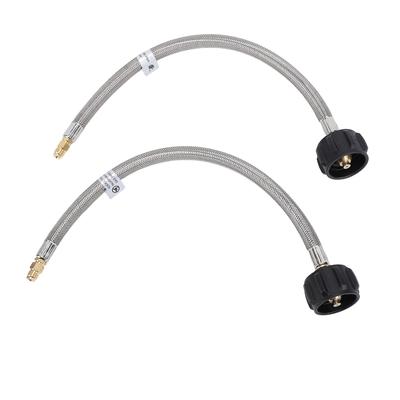 2pcs RV Pigtail Hose Connector 15inch 1/4in NPT High Pressure 2 Stage Auto Changeover Regulator Pigt