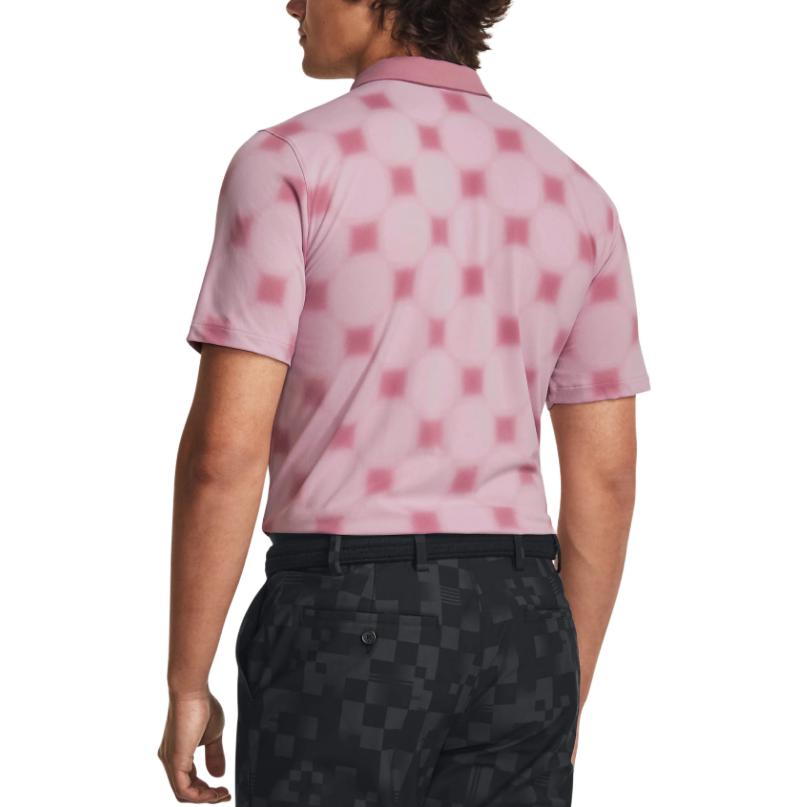 Under Armour Diamond Print All Over Short Sleeve Polo Shirt Men Polo Shirts Pink 1379734-697