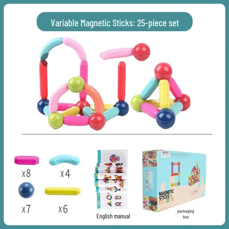 JINGRUIXIANG Magnetic Rod Building Blocks Set