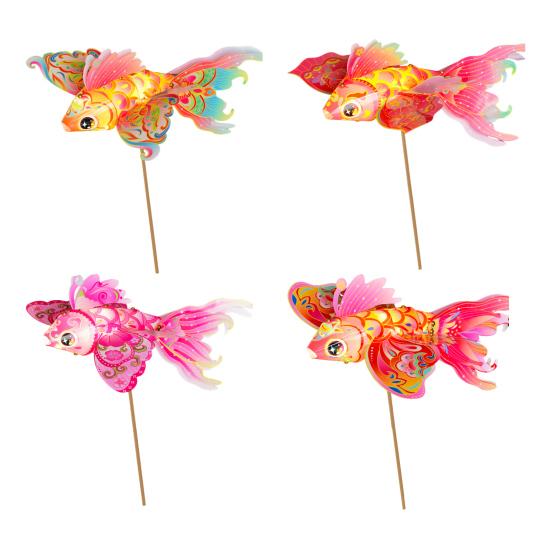 DIY Fiskelyktsett Kinesisk Tradisjonell Håndlaget Gullfisklykt Håndholdt Nyttårslykt for Vårfestivalen Midt-Høst Hanfu Cosplay