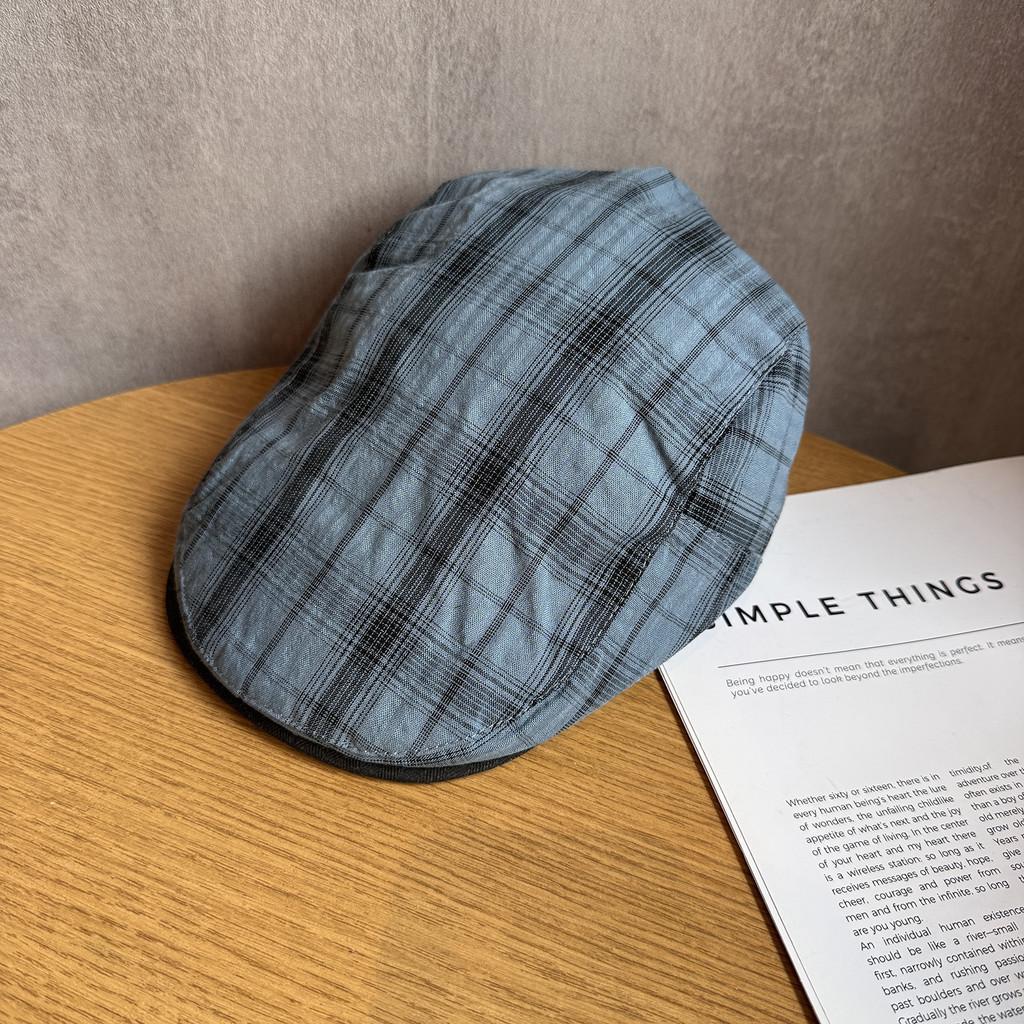 Vintage Plaid Forward Cap For Women Men Summer Sun Hat With Breathable Cotton Material