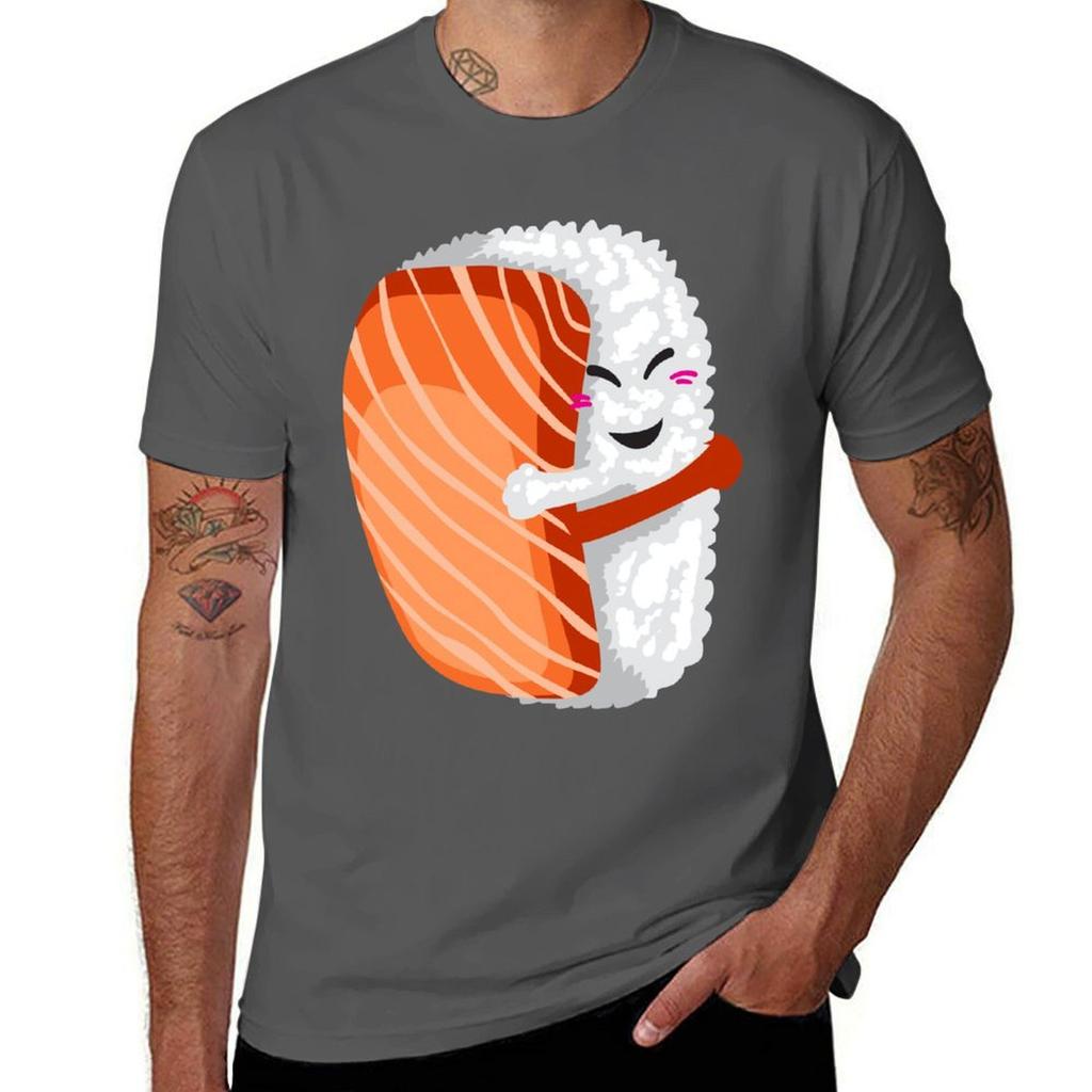 Sushi Hug Tshirt Basic Solid Color Short Sleeve Tshirt