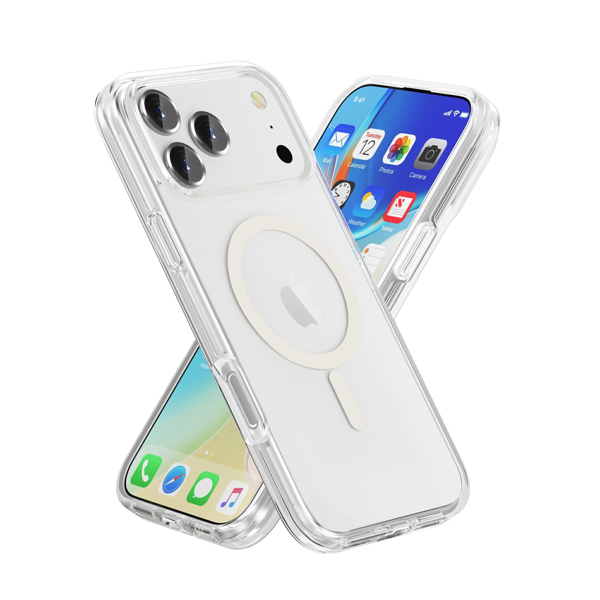 

For iPhone 17 Pro Max Magnetic Case Compatible with MagSafe PC+TPU Clear Phone Cover A