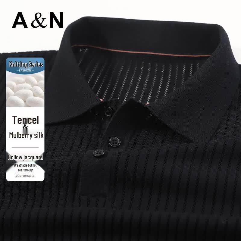 Antonio Men s Silk-Lyocell Jacquard Polo Shirt M