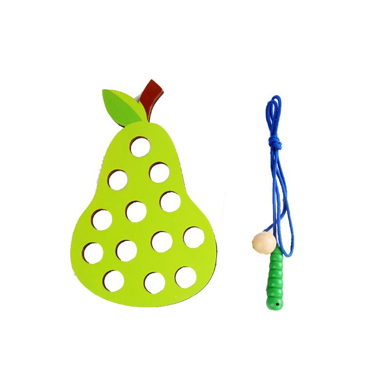 

Wooden Lacing Plaything Educational Fruits Threading Activity Puzzles Learning Fine Motor Skill Car Travel Plaything Set For Toddlers Kids