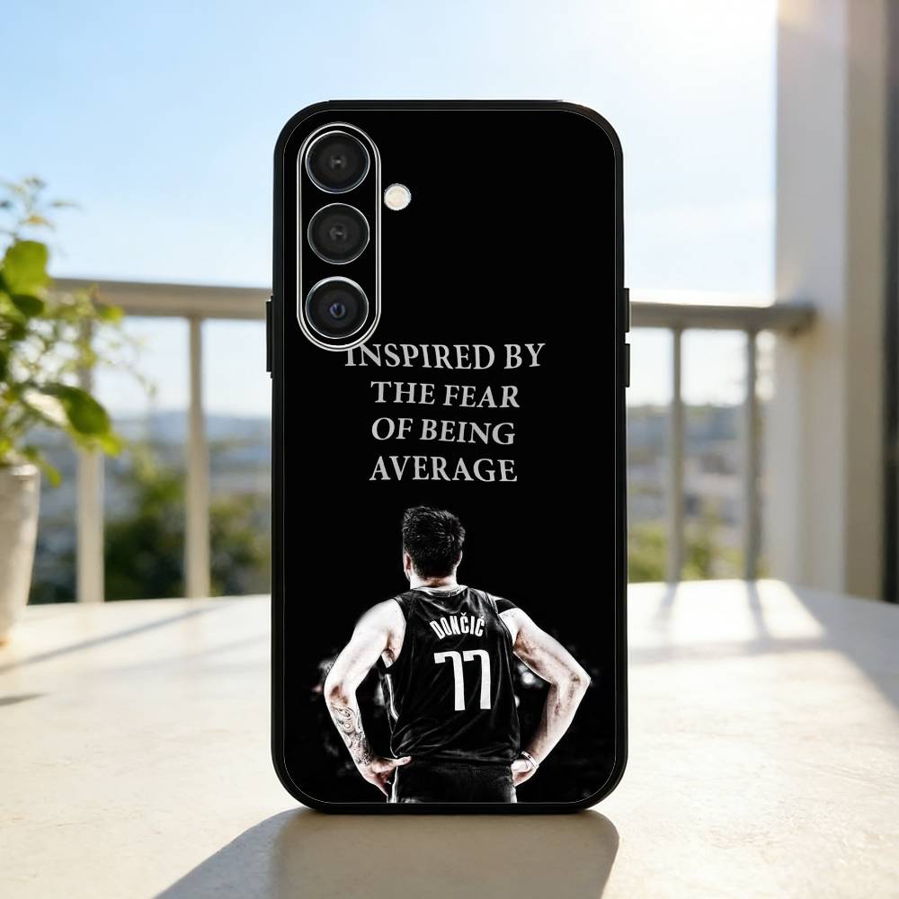 COOL L-Luka Doncic 77 Phone Case For Samsung A73,72,71,53,52,51,22,91,80, Soft Black Cover