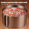 Scale Integrated 6-8cm Telescopic Mousse Ring, Reusable Stainless Steel Round Cake Ring, Rustproof