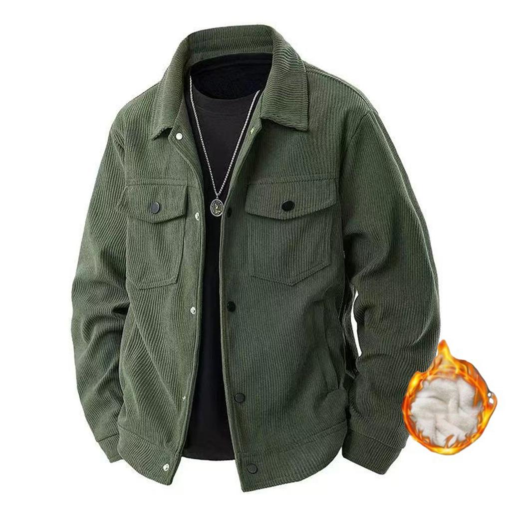 Pánská sametová bunda jednobarevná retro trend ležérní všestranná klopa pracovní top