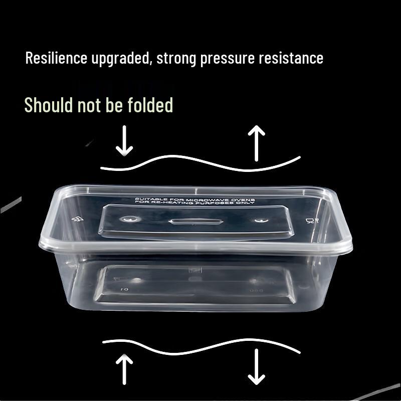 Yishengtong 1000ml Rectangular Disposable Meal Prep Containers with Lids