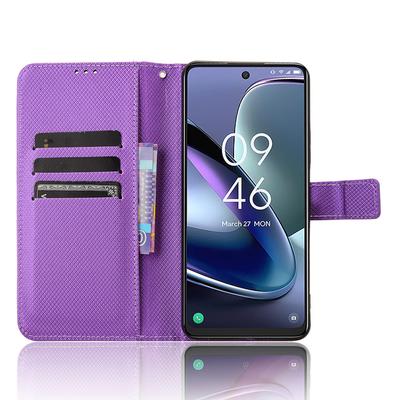 Husă pentru TCL 50 5G, Textură Diamant Piele Acoperire Completă Telefon cu Curea de Mână