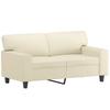 2 Piece Sofa Set with Cushions Cream Faux Leather