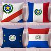 Paraguay Flag Cushion Cover Soft Short Plush Double-Sided Printing Home Decor Machine Washable Pillow Case Gift