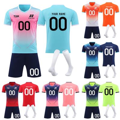 Customizable Soccer Jersey and Shorts Set Polyester Athletic Uniform Personalized Number Print Design