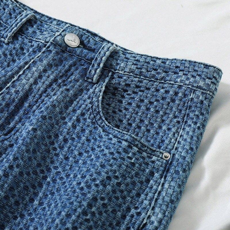 Lockere, bequeme Jeans mit hoher Taille für Damen, Jacquard, modische, lässige, gerade Hosen, Mom-Jeans, ausgewaschene Boyfriend-Jeans