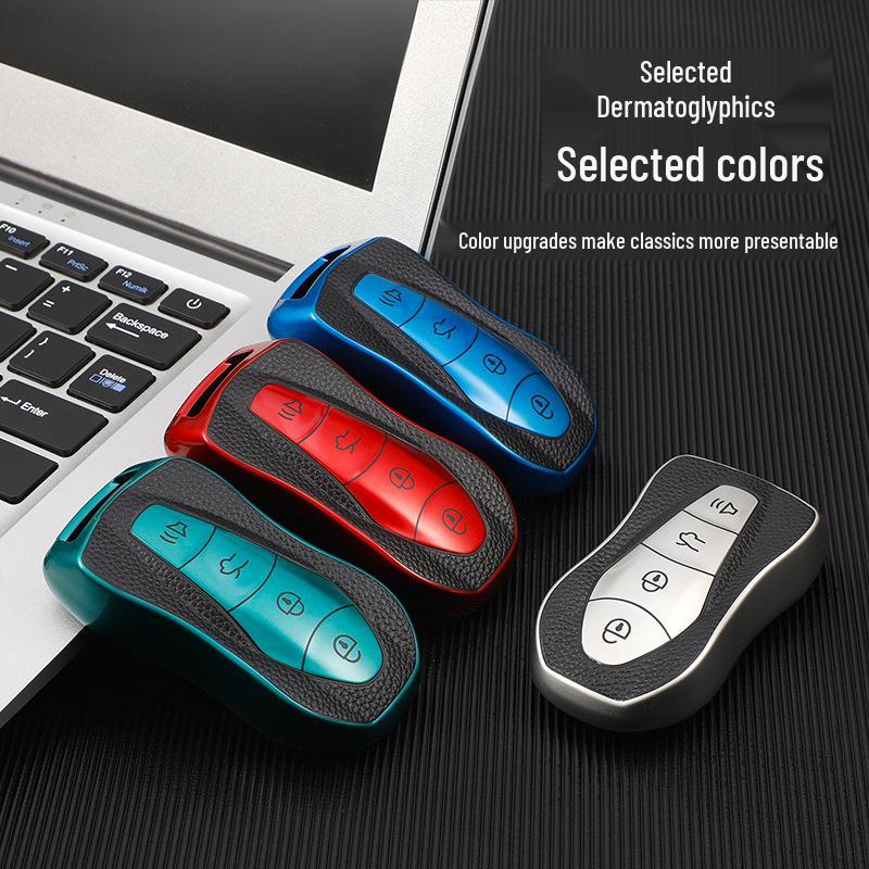 High-Grade Leather Car Key Cover for Geely Boyue Pro/Xingyue S/Remote FX - Full Wrap Protection