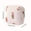 Multi-purpose Mini Bag,Corduroy Quilted Key/Coin Pouch & Sanitary Storage,Floral Bear Pattern,Portable Organizer for Small Items