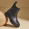 Women's Waterproof Non-Slip Rain Boots with Thick Soles and Mid-Low Shaft – Elastic Opening for Added Comfort.