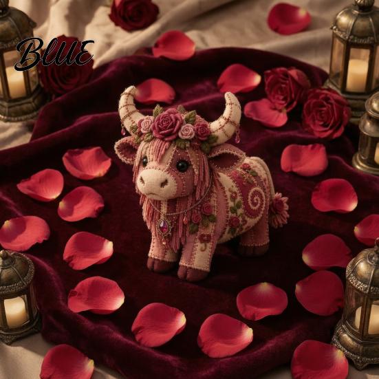 Handmade Gift Making Beginners DIY Sewing Kit Cow Patchwork Supplies Highland for Adults Fabric Doll