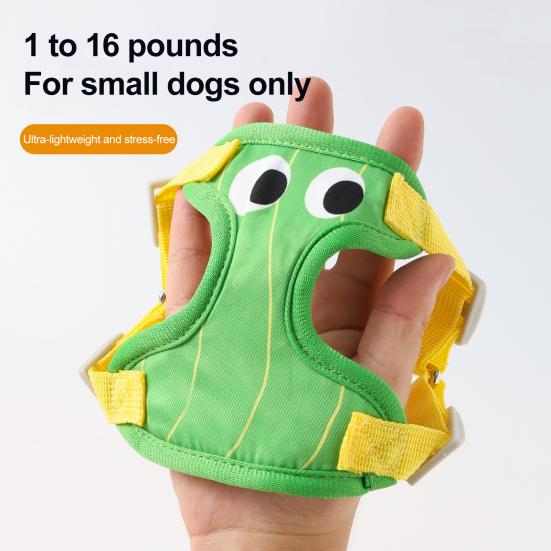 Yousheng Padded Step-in Dog Harness Breathable Adjustable Pet Harness Cute Big Eyes Harness with Leash for Small Dogs