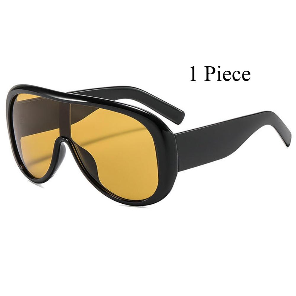 2026 Oversized One-Piece Aviator Sunglasses for Women Integrated Lens Sun Glasses Unisex Retro Shades UV400 Protection Eyewear