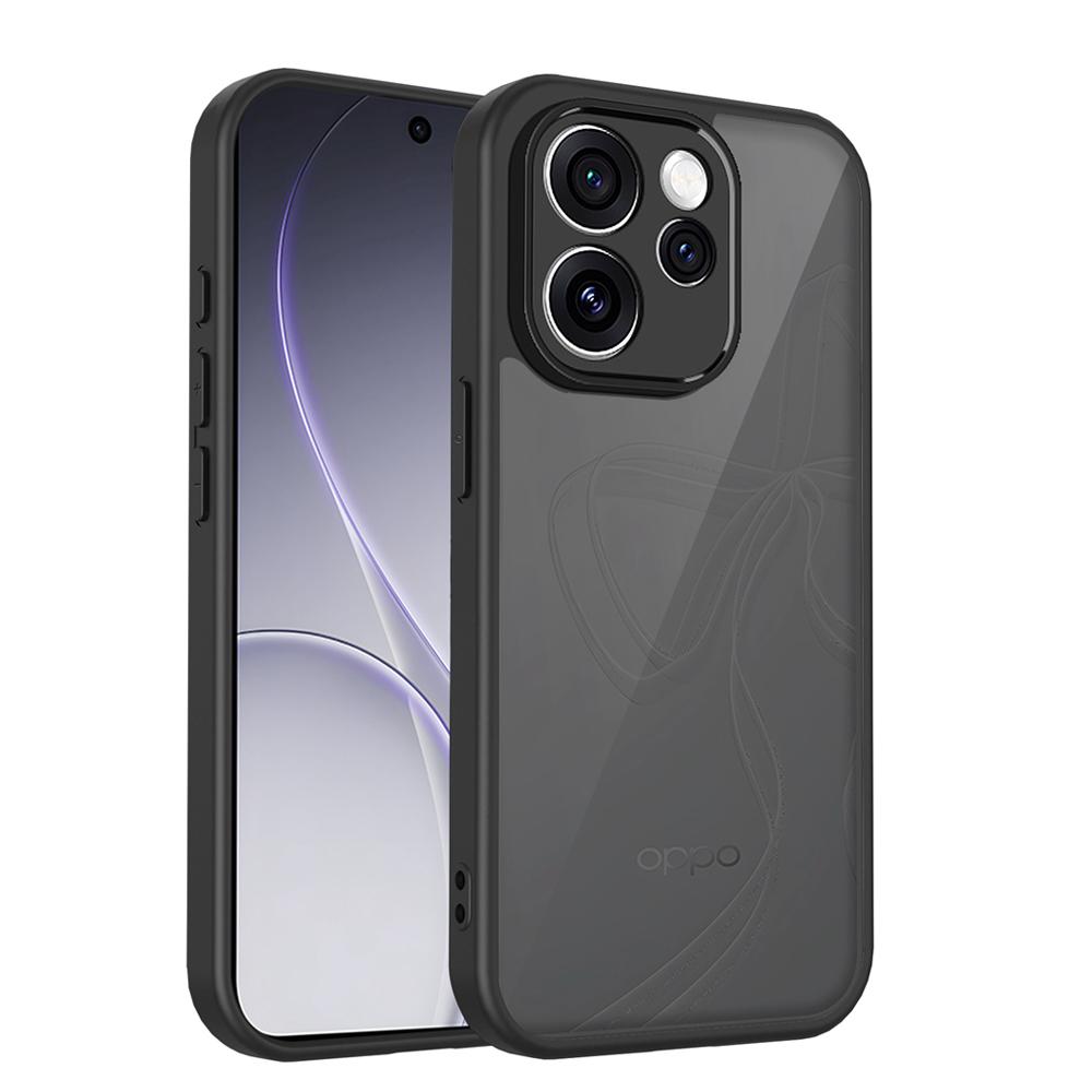 KEYSION Matte Translucent Black Phone Case for OPPO Reno15 Pro Max 5G Silicone+PC Clear Shockproof Cover for OPPO Reno15 F 5G