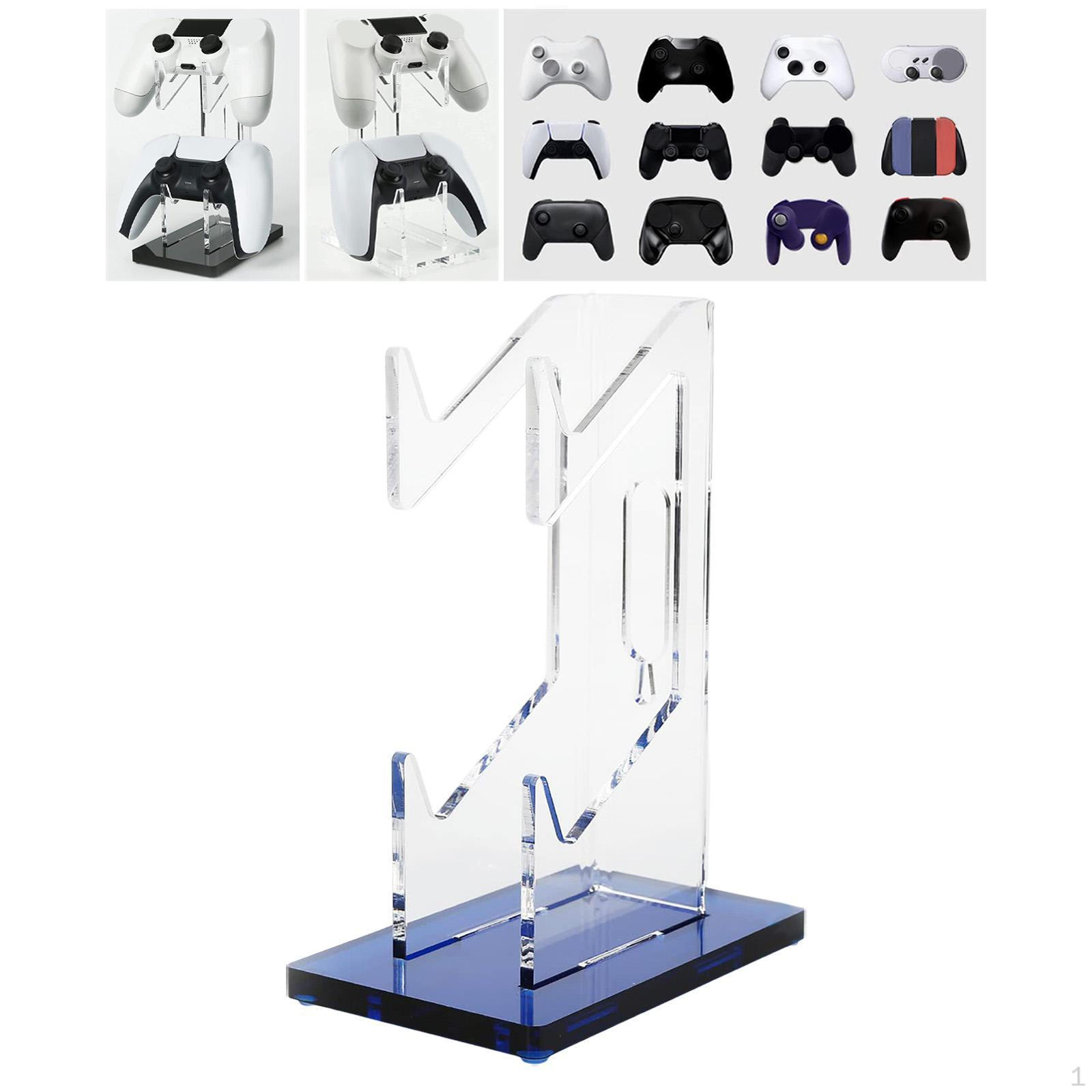 

2-х уровневая подставка для контроллера, прозрачный держатель для наушников, стол для игровых ручек синий