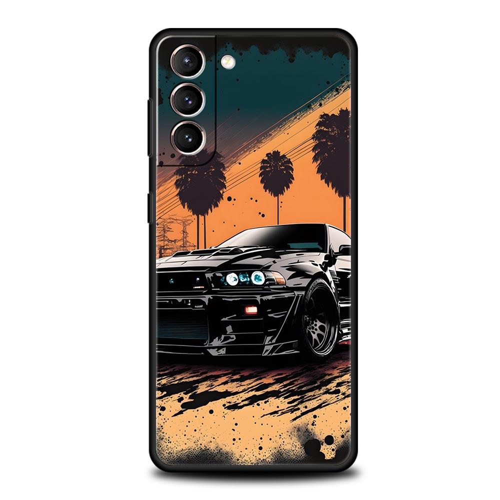 Sports Car JDM Tokyo Drift Phone Case For Samsung Galaxy S23 Ultra S22 S21 S20 FE 5G S10 S10E S9 S8 Plus Note 20 Silicone Cover