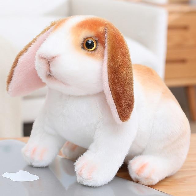 Lovely Fluffy Lop -Eared Rabbits Plush Toy Baby Kids Appease Dolls Simulation Long Ear Rabbit Pillow Kawaii Xmas Gift