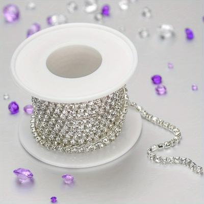 1roll Claw Rhinestone Crystal Tassel Diy Clothes Earring Accessory Beads Diamond Rhinestone Chain