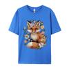 Cute Fox Cottagecore Floral Aesthetic Girls T-Shirts Men T Shirt Funny Vintage Tee Shirt Fast Shipping