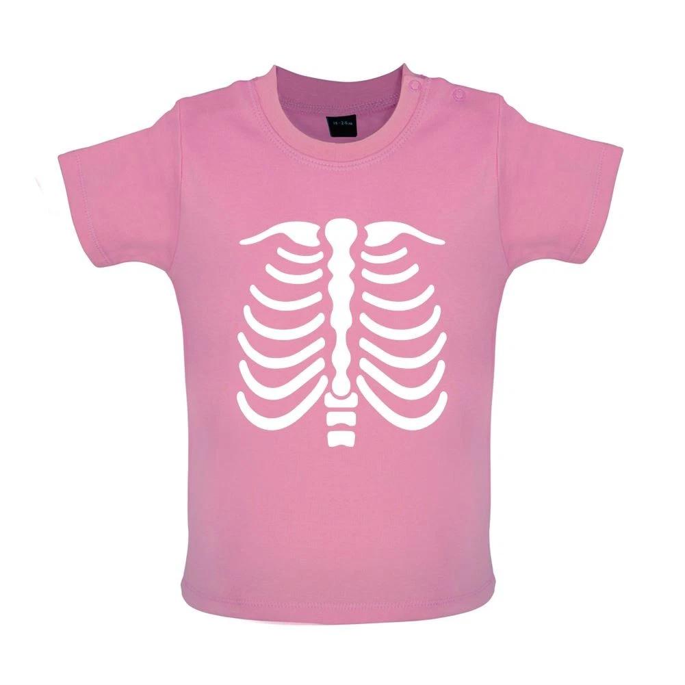 Chest Skeleton - Kids Baby Kids Boys Girls Unisex T-Shirt / Bodysuit - Halloween Funny Costume 150