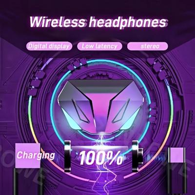 Kabelloses TWS-Gaming-Headset mit LED-Lichteffekten, aktiver Geräuschunterdrückung, digitaler Anzeige und Stereo-Sound – ideal für Gaming, Anrufe und Musik