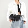 Gothic Style Bat & Skull PU Leather Shoulder Bag Vintage Solid Color Crossbody Bag with Adjustable Chain Strap for Outings, and Everyday Use CLE