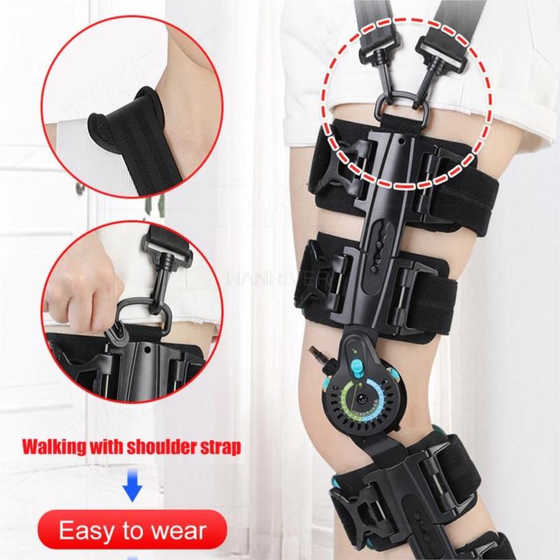 Adjustable Hinged Knee Brace ROM Knee Immobilizer Brace Leg Braces Orthopedic Patella Orthosis For Postoperative Recovery