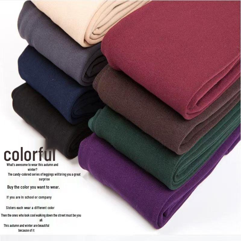 Women's Brushed Fleece Velvet Pantyhose: Autumn/Winter, Foot-Covering, 100g Thin Velvet Cropped Pants